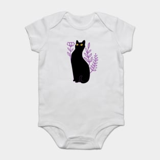 Funny Black Cat Baby Bodysuit